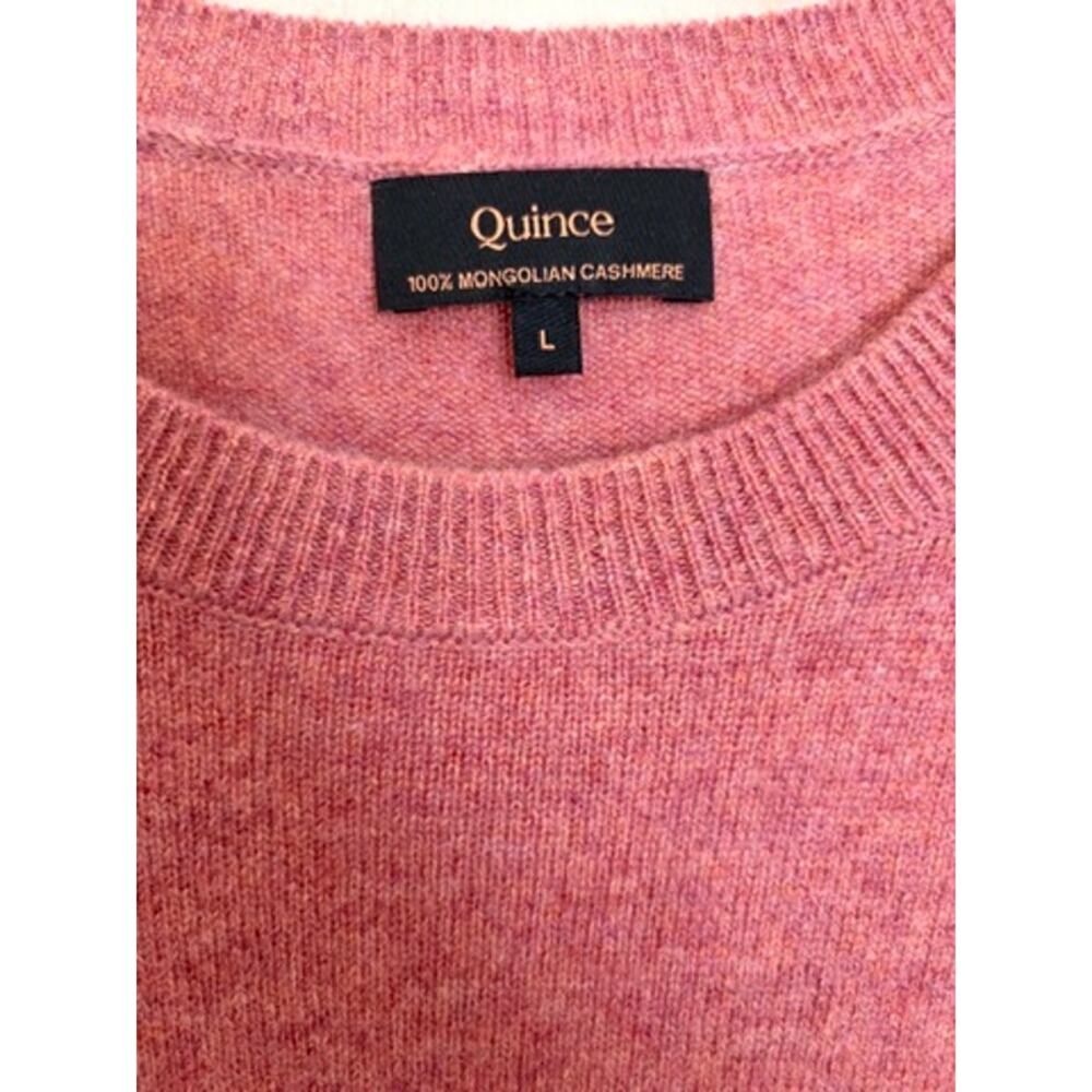 Quince 100% Mongolian Cashmere Pink Short Sleeve Sweater L - Picture 3 of 5